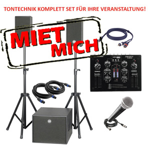 Mittleres Komplettpaket Tontechnik für Ihre Hochzeit, Geburtstag, Party, Firmenfeier oder Weihnachts