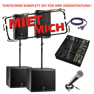 Großes Komplettpaket Tontechnik für Ihre Hochzeit, Geburtstag, Party, Firmenfeier oder Weihnachtsfei