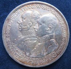  Mecklenburg Schwerin 3 Mark 1915 A Friedrich Franz IV. Jahrhundertfeier Pracht !