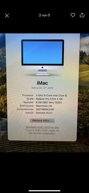 Apple iMac  27 zoll   2019   5K Display Bild 5
