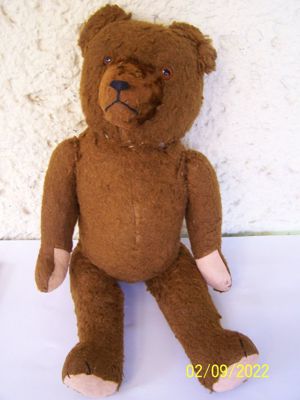 1957 DDR Teddybär Teddy Bär Plüschtier Stofftier Sonneberg DDR Spielzeug Antik Alt