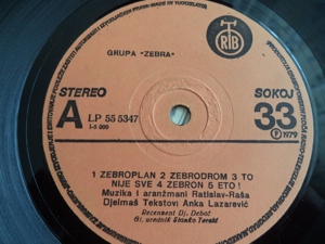 Schallplatten aus Jugoslawien Grupa "Zebra" 1979 SOKOJ 33 LP 555347 RTB,        in sehr gutem Zustan Bild 2
