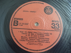Schallplatten aus Jugoslawien Grupa "Zebra" 1979 SOKOJ 33 LP 555347 RTB,        in sehr gutem Zustan Bild 4