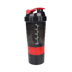 Protein Shaker Eiweiß Mixer Flasche 500ml Rot Schwarz Bild 1
