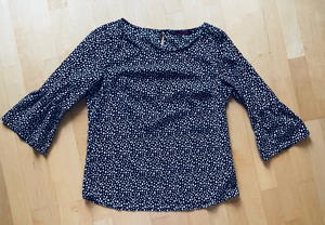 Stylische Bluse v. TOM TAILOR schwarz weiss gepunktet Gr. S M 36 38