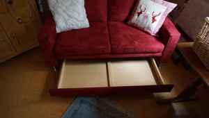 Zweisitzer-Sofa burgunderrot Bild 1