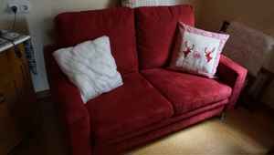 Zweisitzer-Sofa burgunderrot Bild 3