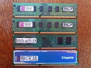 Kingston RAM 8GB DDR3 für PCs, 4x 2GB DIMM. Einwandfrei!
