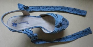 Spanische High Heels Leder Blau, Gr. 39 Bild 2