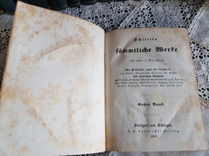 antike Ausgabe "Schillers Werke" in 12 Bänden plus 4 Ergänzungsbände Bild 1