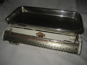 alte Küchenwaage Haushaltswaage Metallwaage, Waage 12 kg Feintarierung STUBE selten Rarität Antik Bild 1