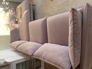Sofa altrosa samt Ecksofa Couch Recamiere hell beige Bild 1