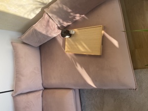 Sofa altrosa samt Ecksofa Couch Recamiere hell beige Bild 2