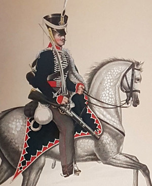 Kupferstich Pferd Reiten Soldat Uniform antik Grafik Bild Edeldruck 19. Jh. Reiter Unifor Bild 8