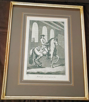 Kupferstich Pferd Reiten Soldat Uniform antik Grafik Bild Edeldruck 19. Jh. Reiter Unifor Bild 2