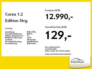 Opel Corsa 1.2 Edition 5trg LM KAM PDC SpurH Klima BT Bild 4