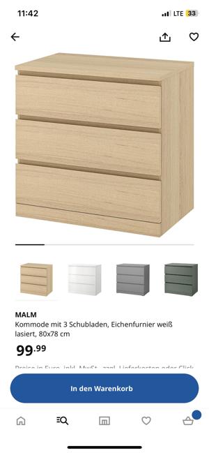 Malm Kommode in Holzoptik von Ikea Bild 4