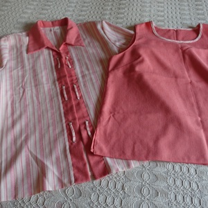 Damen Set - 2-Teiler mit Leinenanteil, Bluse und Top, 3 4 Arm-Bluse, Blusenjacke, Top, Gr. XL ca. 48 Bild 2