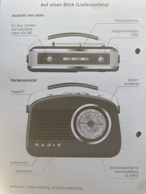 Retro-Radio, Vintage, tragbares Radio, TCM Bild 6