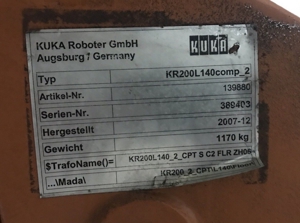 KUKA Roboter KRC2 ed05 Kr200, KR200L140comp_2 Baujahr 2007-12 Bild 2