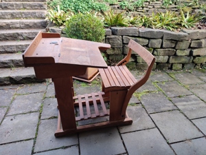 Antike Schulbank Naether Jugendstil Kinderschreibtisch Bild 3