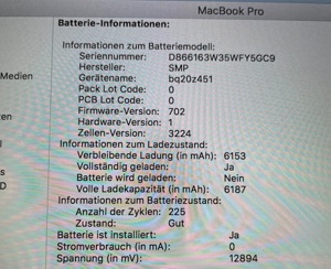 Apple MacBook Pro A1502 2015 8GB   250GB silber Bild 9