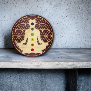 Blume des Lebens mit 7 Chakras | Meditation | Holzschild zum Aufhängen Bild 6