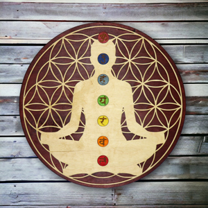 Blume des Lebens mit 7 Chakras | Meditation | Holzschild zum Aufhängen Bild 7