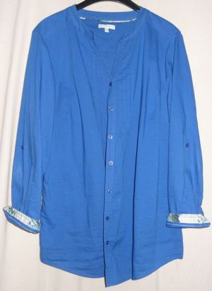 KL Charles Vögele Bluse Gr.46 Baumwolle Sommerbluse Langarm blau kaum getragen einwandfrei erhalten  Bild 1