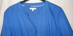 KL Charles Vögele Bluse Gr.46 Baumwolle Sommerbluse Langarm blau kaum getragen einwandfrei erhalten  Bild 5