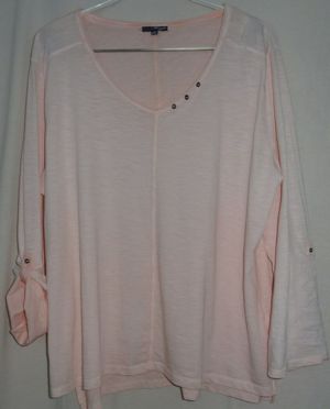 KL Charles Vögele T-Shirt Gr.2XL zartorange Baumwolle Langarm sehr wenig getragen einwandfrei erhalt