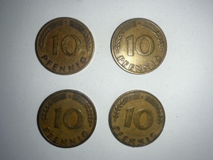 4 x 10 Pfennig Kursmünzen Bank Deutscher Länder von 1949 Bild 1
