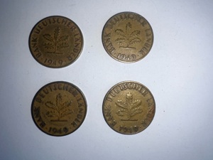 4 x 10 Pfennig Kursmünzen Bank Deutscher Länder von 1949 Bild 2