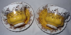 CG Royal Albert Bone China England Regal Series gelb 4396 1+1Tassen 2 Untertasse Porzellan Englisch