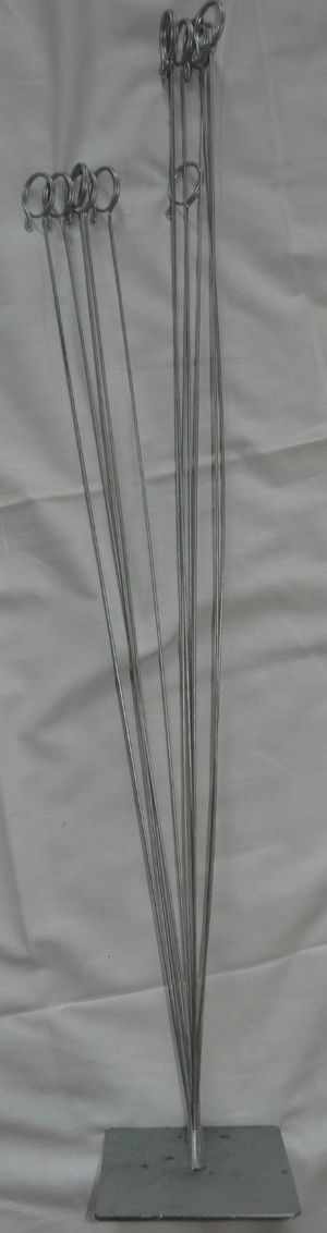 DT Fotohalter Kartenhalter Notizenhalter 12 Metallstäbe hellgrau 75 65 h Fuß11,5 sehr gut erhalten