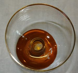HP Weinglas Trinkglas Römer 0,1l Weingut Ferd. Piroth Burg Layen Goldrand einwandfrei erhalten Bild 4