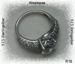 Ring 925 Silber, Weistopas Bild 2