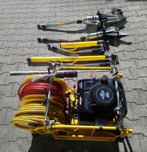 WEBER Rescue Benzin Rettungssatz Kit Schere Spreizer 2 Zylinder Hydr. Pumpe THW Bild 10