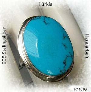 Ring 925 Silber, mit gefassten Türkisstein Bild 5