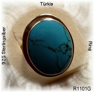 Ring 925 Silber, mit gefassten Türkisstein Bild 4