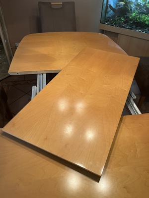 Massivholz Esstisch mit runden Chrombeinen Bild 7