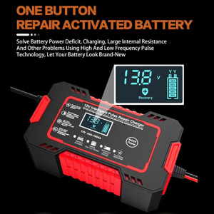 Ladegerät für Autobatterie und Motorradbatterie 12V 6A mit LCD Display Schnelle Aufladung Rot Bild 4