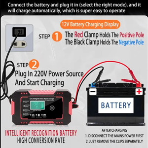 Ladegerät für Autobatterie und Motorradbatterie 12V 6A mit LCD Display Schnelle Aufladung Rot Bild 6