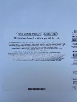 Apple MacBook Pro 16"  512GB SSD M3 Pro, 18GB  Laptop   Silver   MRW13B A   New Bild 3