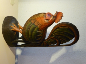 große Holzfiguren - Hahn und Henne Bild 2