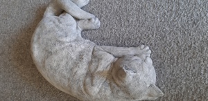 Steinfigur schlafende Katze, ca. 38 cm groß, neuwertig Bild 5