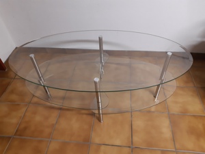 Glastisch mit zwei Ebenen Bild 2
