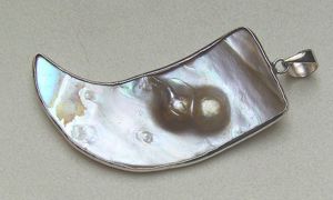 Perlmuttanhänger, 925 Silber mit Perleneinlage Bild 2