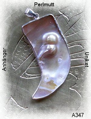 Perlmuttanhänger, 925 Silber mit Perleneinlage Bild 1