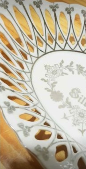 Antike ovale Obstschale, silber, Zur Silberhochzeit Bild 2